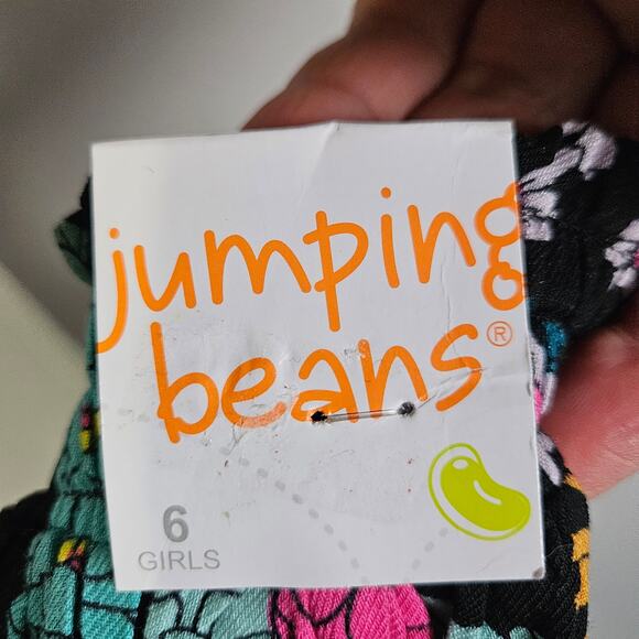 Jumping Beans Girls Sz 6 Pull On Bubble Skirt Black Multicolor Floral Summer NWT - Picture 3 of 6